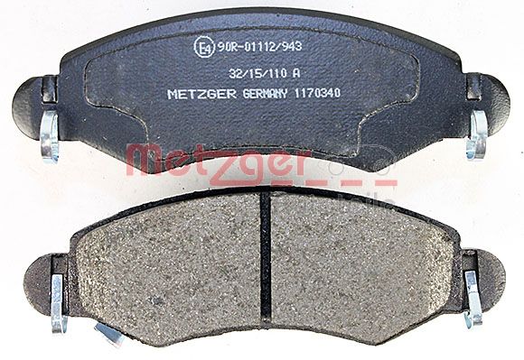 METZGER 1170340 Bremsbelagsatz, Scheibenbremse